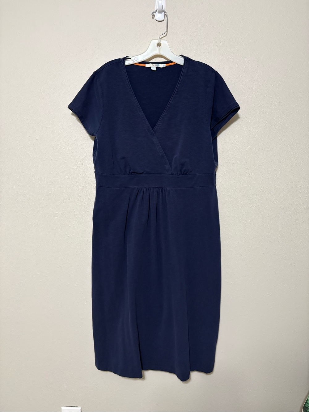Boden Navy Wrap-Front Midi Dress